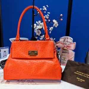 Kate Spade Orange Ostrich Embossed Satchel -RARE🔥🔥